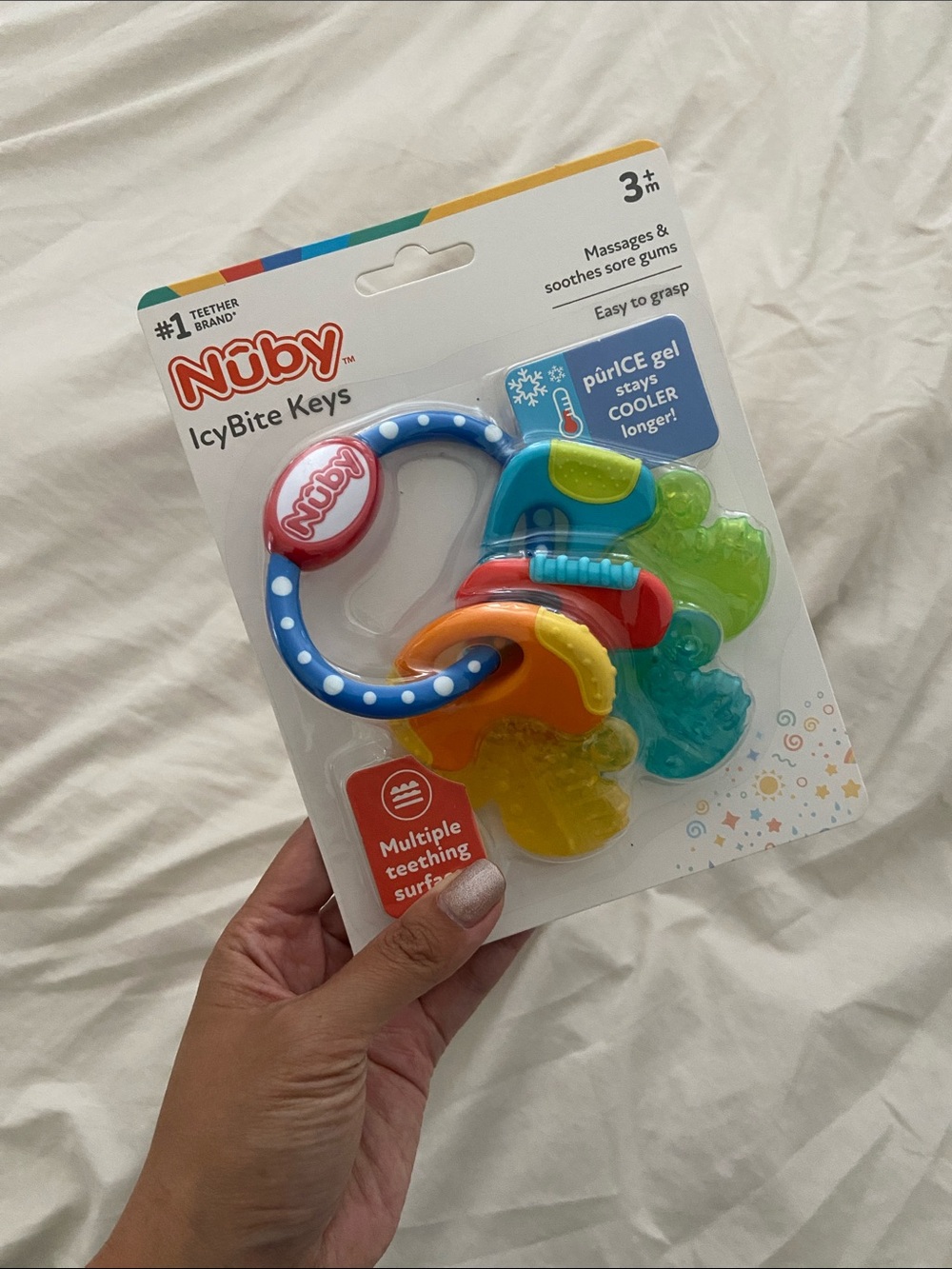 Nuby IcyBite Keys Teether – Blue Ring with Multicolor Keys